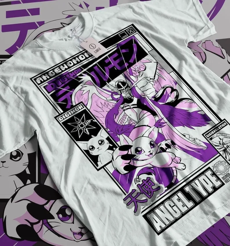 Model Kit Digimon - Angemon Shirt Digimon Anime Patamon Tshirt