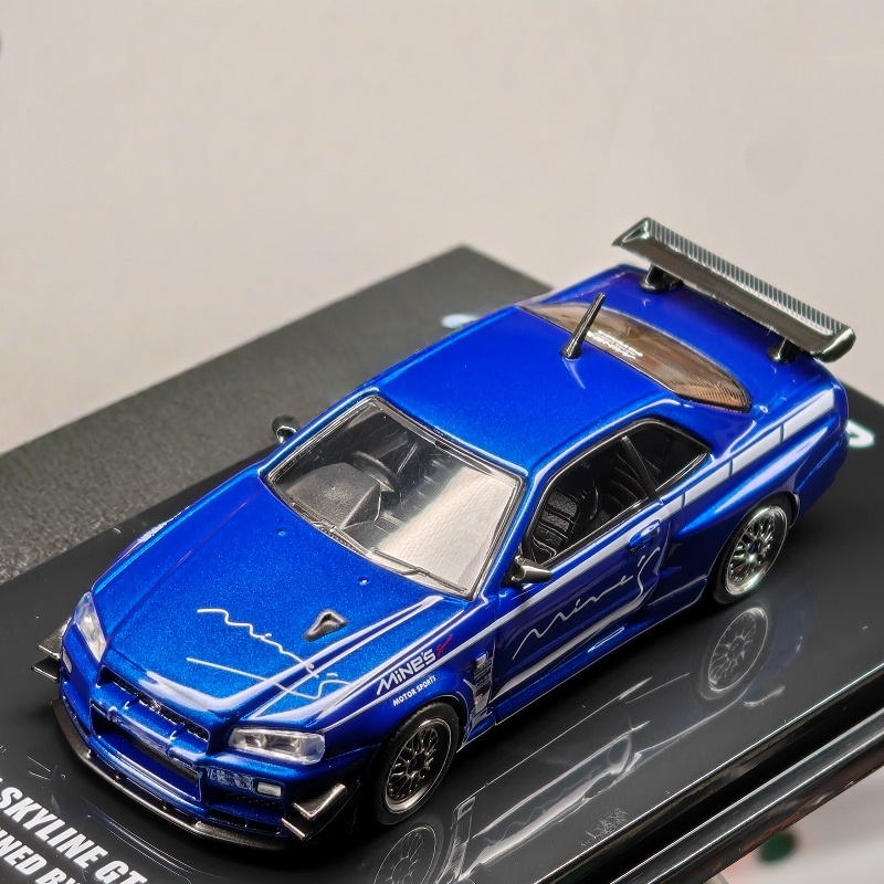 Model Kit R34 - INNO64 1:64 MINE'S R34 V-SPEC 블루