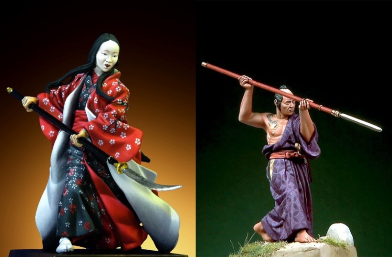 Model Kit Japanese - 1/32 스케일 다이캐스트 수지 피규어 모델