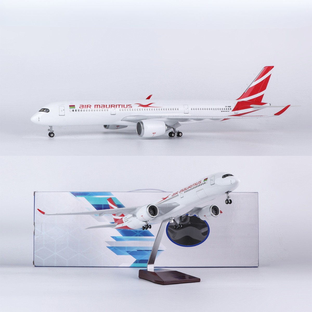 Model Kit Aircraft - 47cm 모리셔스 A350 모델 항공기 레진