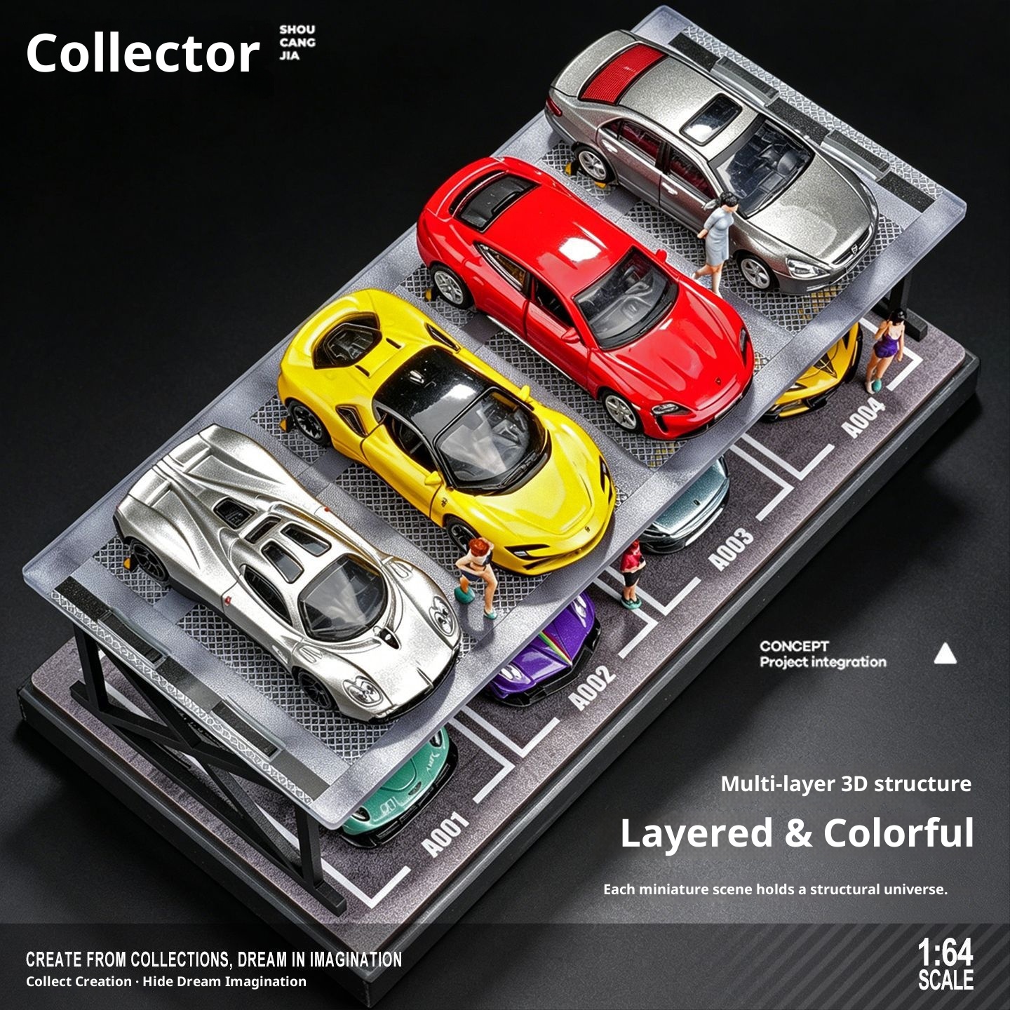 컬렉터 1:64 스케일 2층 주차장 디오라마 – 먼지  - Model Kit Display 리뷰 및 가격