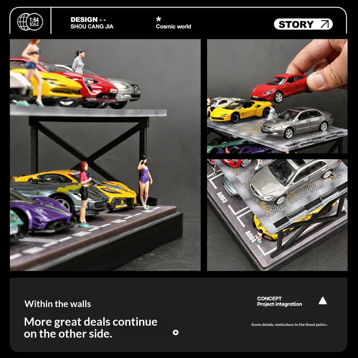 컬렉터 1:64 스케일 2층 주차장 디오라마 – 먼지  - Model Kit Display 리뷰 및 가격