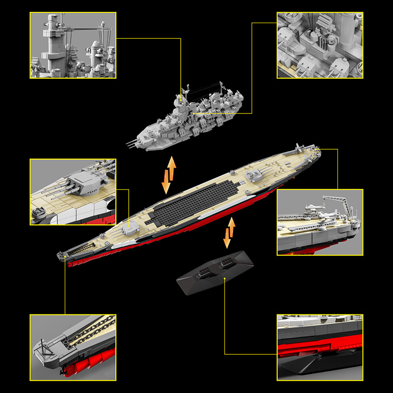 밀리터리 1:300 USS 미주리 빌딩 블록 세트 제2 - Model Kit Uss Missouri 리뷰 및 가격