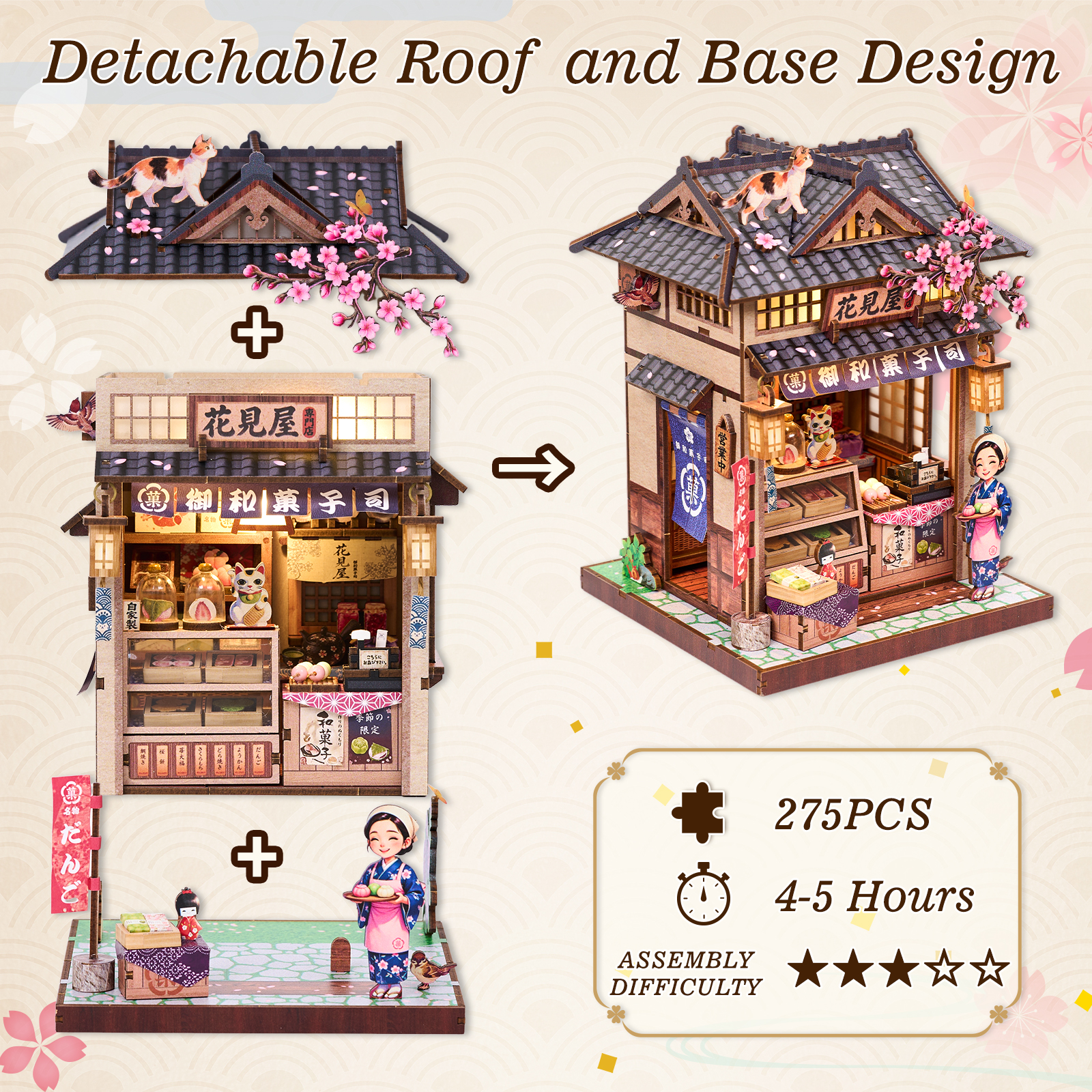 DIY 북눅 키트 하나미야 일본 와가시 가게 미니어처  - Model Kit Japanese 리뷰 및 가격